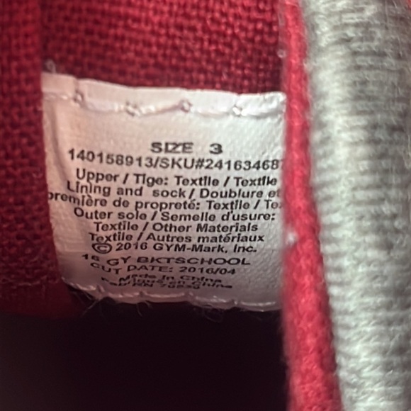Gymboree High Top Sneakers maroon and gray size 3 - Picture 8 of 8